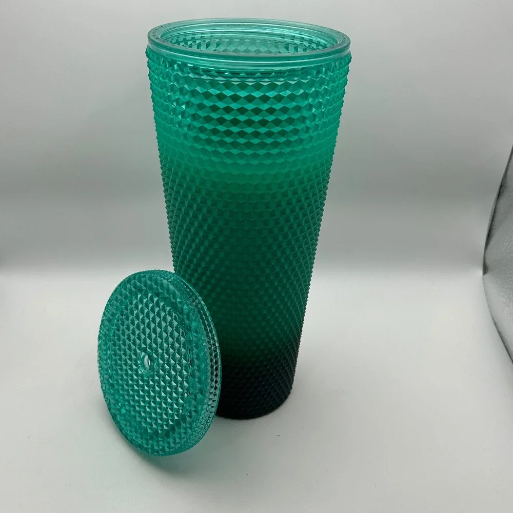Starbucks Tumbler 24 oz Waxberry Green Ombre Studded Venti Reusable Cup/no straw